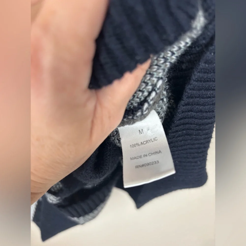 PacSun Oversized Argyle Cardigan - Navy and Gray - Picture 5 of 6